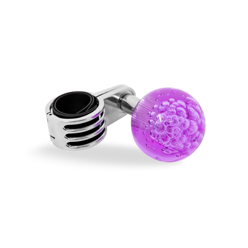 Steering Wheel Spinner Knob – Clear-Purple Bubbles