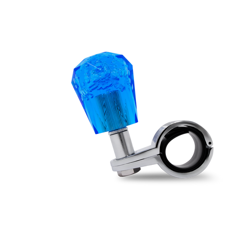 Steering Wheel Spinner Knob – Clear-Blue Bubbles, Diamond Cut