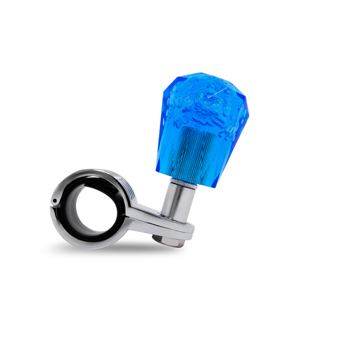 Steering Wheel Spinner Knob – Clear-Blue Bubbles, Diamond Cut