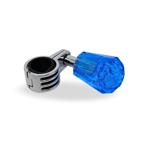 Steering Wheel Spinner Knob – Clear-Blue Bubbles, Diamond Cut