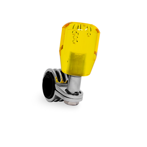 Steering Wheel Spinner Knob – Clear-Yellow Bubble Crystal Barrel Design