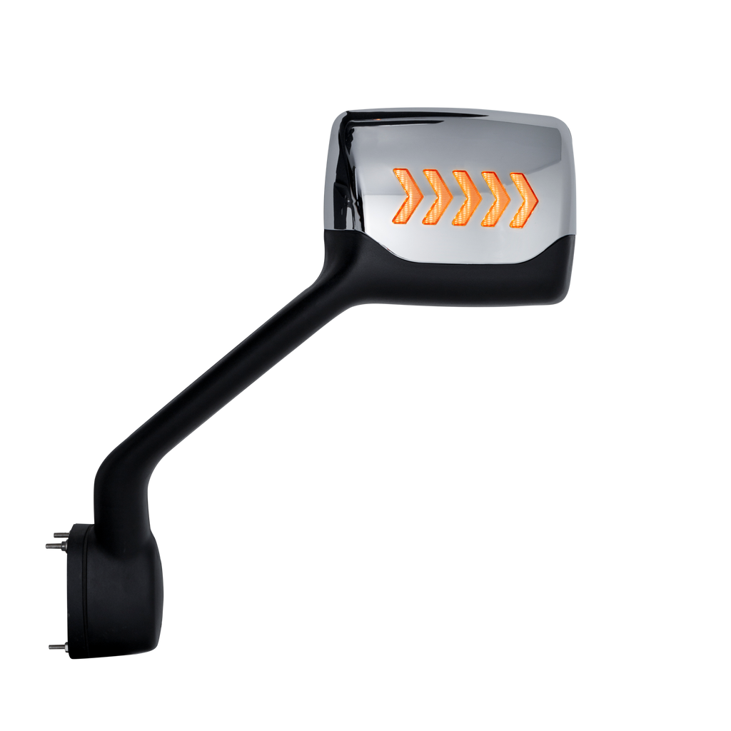 Chrome Hood Mirror W/ Arrow LED lights (Kenworth T680, Peterbilt 579 &