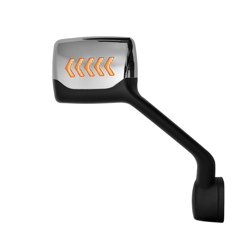 Chrome Hood Mirror W/ Arrow LED lights (Kenworth T680, Peterbilt 579 & 587)