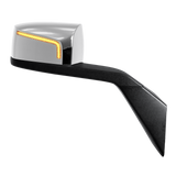 Chrome Hood Mirror (Volvo VNL 2003-2017) W/ Amber LED Light Bar
