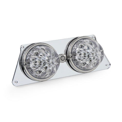 White/Red Clear Interior Watermelon Dome Light Plate Fits Kenworth T600,T660,W900,T800
