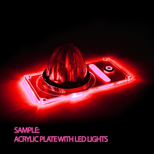 White/Red Clear Interior Watermelon Dome Light Plate Fits Peterbilt 379, 389, 386