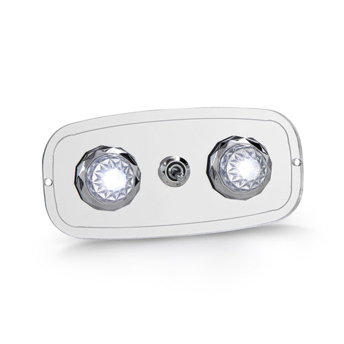3/4" White Clear Interior Dome Light Plate Fits Peterbilt 379, 389, 386