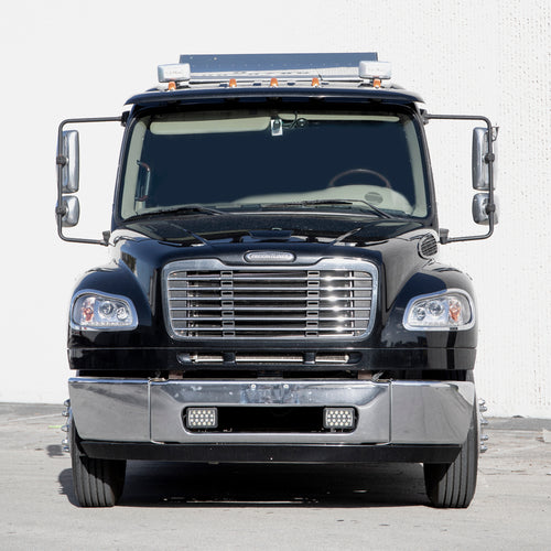 Grille Fits Freightliner M2 Aftermarket W/ Bug Screen Chrome Plastic