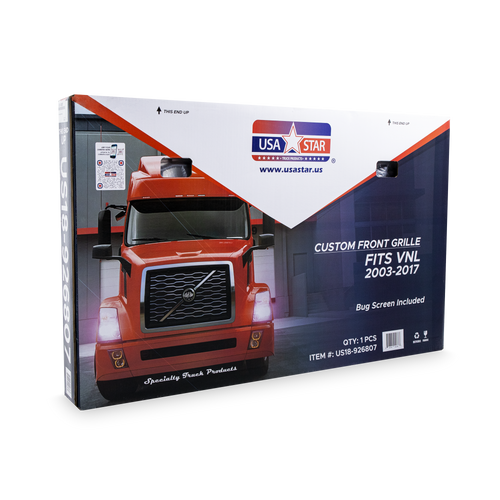 Custom Grille with Bug Screen Fits Volvo VNL 2003-2017