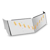 20" to 18" V-Style Stainless Steel Visor fits Freightliner Classic/FLD Condo — 10 Hidden Light Holes