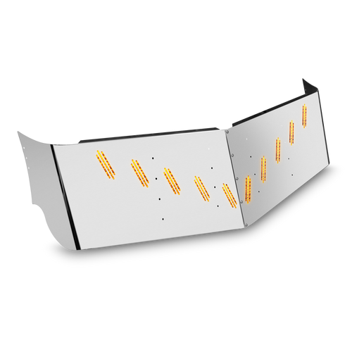 20” To 18” Visor V-Style Fits Freightliner Classic/Fld Condo (10 Hidden Lights Hole V-Style) Stainless Steel