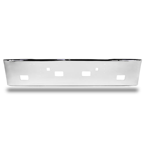 18” Chrome Bumper (International 9670) Texas Square W/ Light Step & Tow Holes