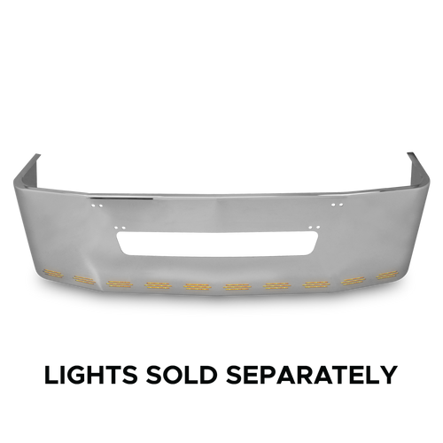 22" Chrome Bumper fits Freightliner Century 1996-2004, with Tow and 11 Hidden Light Holes
