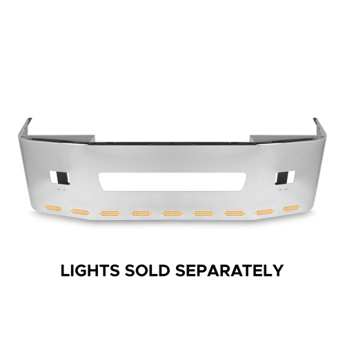 22” Chrome Bumper Fits Freightliner Century 2005-2007 and Columbia 2003-2007, with 11 Hidden Light Holes