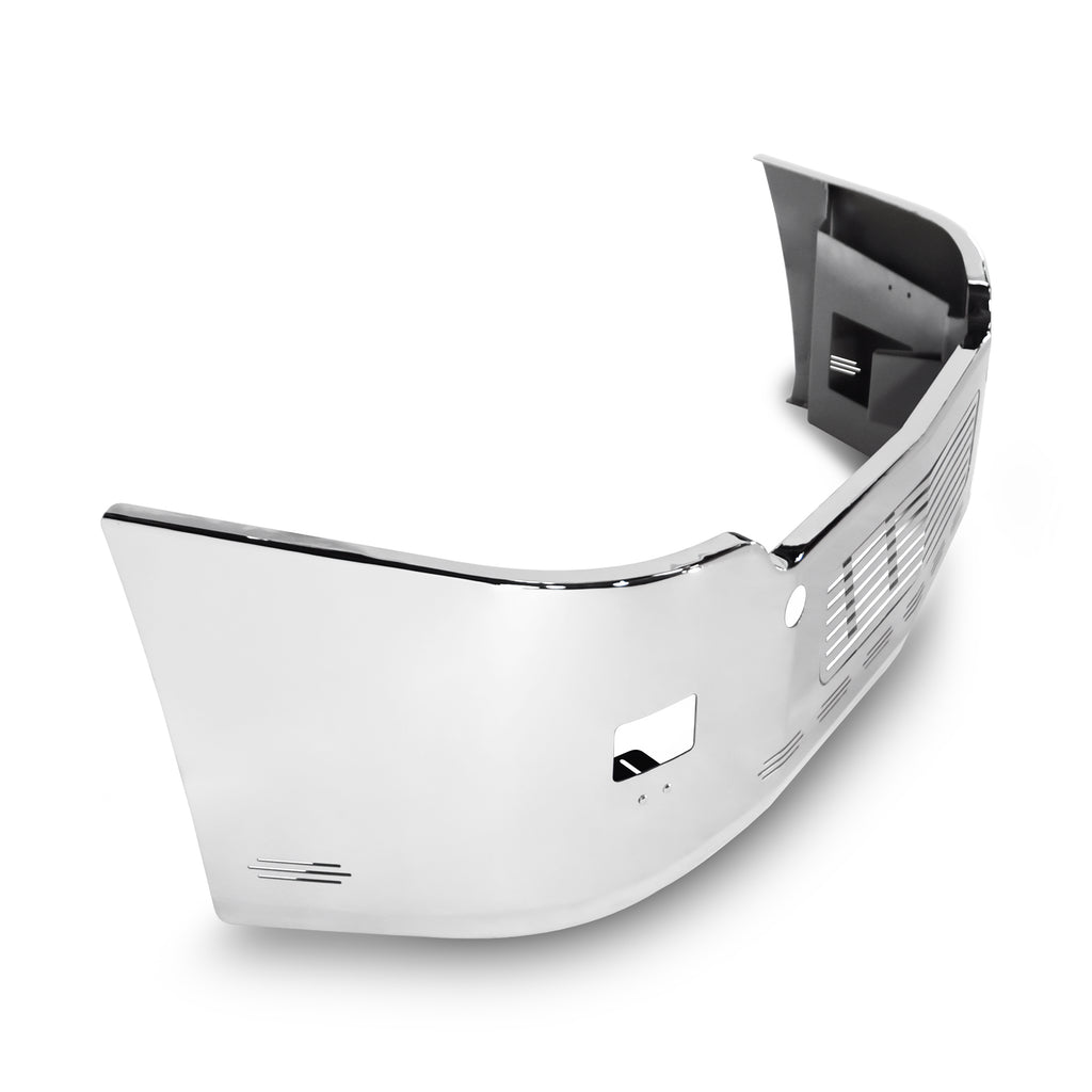 Front Bumper For Freightliner Cascadia 2008-2017 – Grey With Chrome Trim, Fog Light Holes
