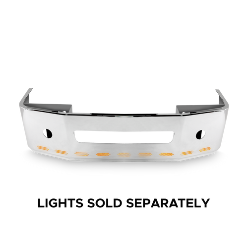 22” Chrome Bumper Fits Freightliner Century 2005-2007 and Columbia 2003-2007, with 11 Hidden Light Holes