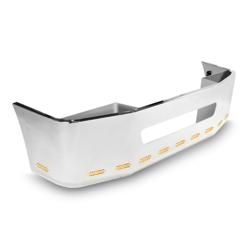 22” Chrome Bumper Fits Freightliner Century 2005-2007 and Columbia 2003-2007, with 11 Hidden Light Holes