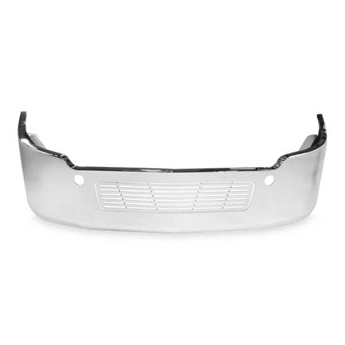 18" Chrome Bumper Freightliner Cascadia 2008-2017 Replaces Factory Plastic, Aerodynamic, with Grille Installed, Bolt, Tow