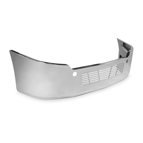 18" Chrome Bumper Freightliner Cascadia 2008-2017 Replaces Factory Plastic, Aerodynamic, with Grille Installed, Bolt, Tow