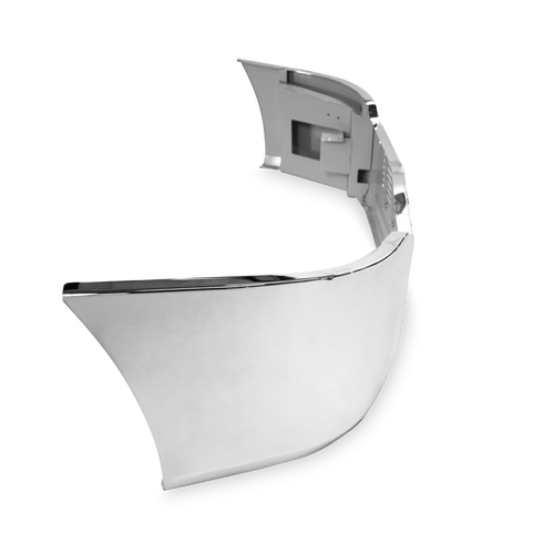 18" Chrome Bumper Freightliner Cascadia 2008-2017 Replaces Factory Plastic, Aerodynamic, with Grille Installed, Bolt, Tow
