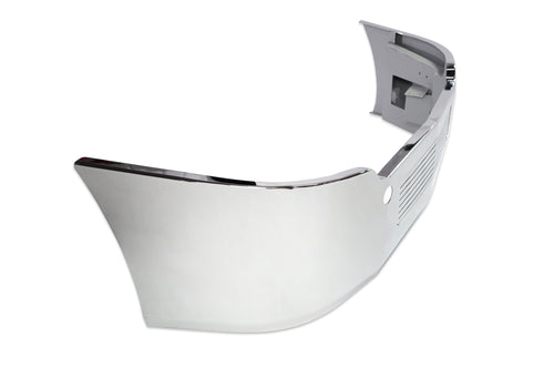 18" Chrome Bumper Freightliner Cascadia 2008-2017 Replaces Factory Plastic, Aerodynamic, with Grille Installed, Bolt, Tow