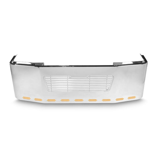 24” Chrome Bumper Freightliner Century 2005-2007 and Columbia 2003-2007, with Grille Horizontal and 11 Hidden Light Holes