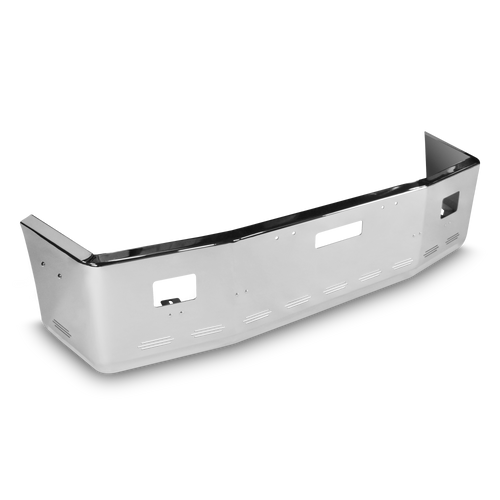 20” Chrome Bumper Freightliner FLD 120 and FLD 112 All Years, Aerodynamic, with Tow, Fog Light Holes and 11 Hidden Light Holes