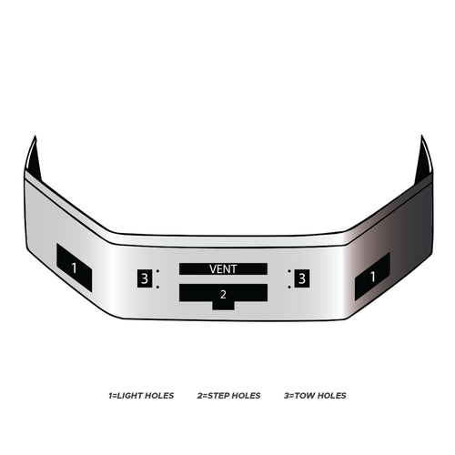 20” Chrome Bumper (Kenworth T600) W/ Set Back Axle & Tow Holes