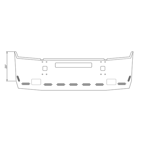 20" Bumper Fits kenworth T800 4 Bolt 2005 And Older, Step, Tow And Fog Light Hole (9 Hidden Light Holes)