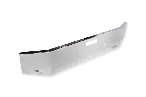 14”-10" Chrome Bumper With Tapered Ends, 7 Gauge, Center Tow And 9 Hidden Light Holes Fits Mack RD With Universal Brackets