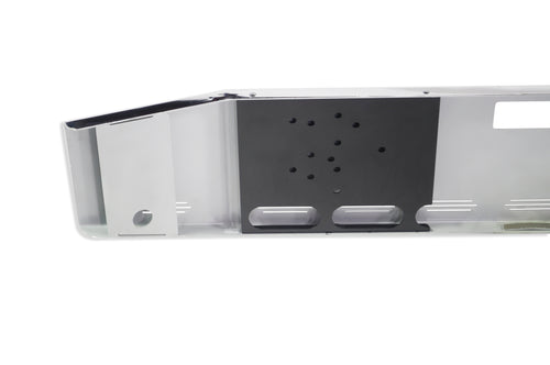 14”-10" Chrome Bumper With Tapered Ends, 7 Gauge, Center Tow And 9 Hidden Light Holes Fits Mack RD With Universal Brackets