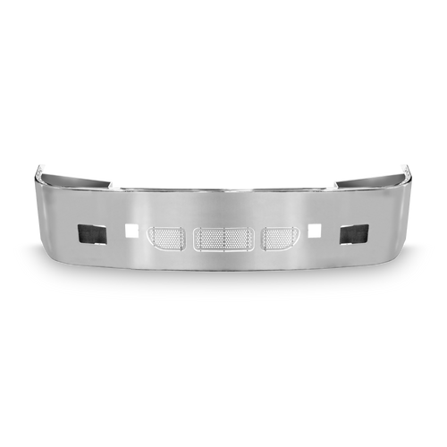18” Bumper ( Peterbilt 386 ) W/ Wrap Around 3” Aero / Grille, Brackets & Fog Light Holes