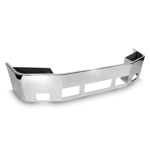 18” Chrome Bumper (Peterbilt 387 2002 & Newer) W/ Set Back Axle, Step, Tow & Fog Light Holes