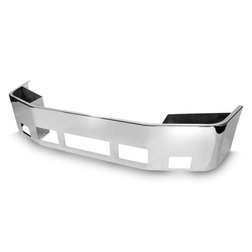 18” Chrome Bumper (Peterbilt 387 2002 & Newer) W/ Set Back Axle, Step, Tow & Fog Light Holes