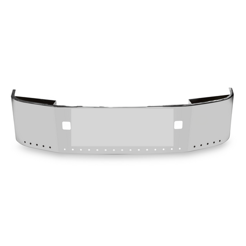 18” Chrome Bumper (Peterbilt 386 All Years) W/ Set Back Axle with 3/4” (29) Light Holes, Tow Holes