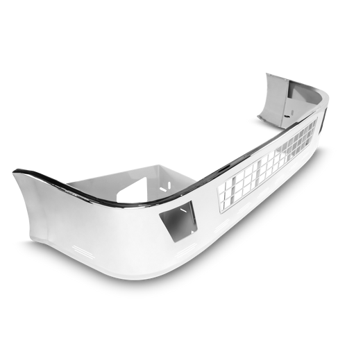 18” Chrome Bumper (Volvo VNL 2004-2017) Aero, W/ Grille Installed, Fog & 10 Hidden Light Holes