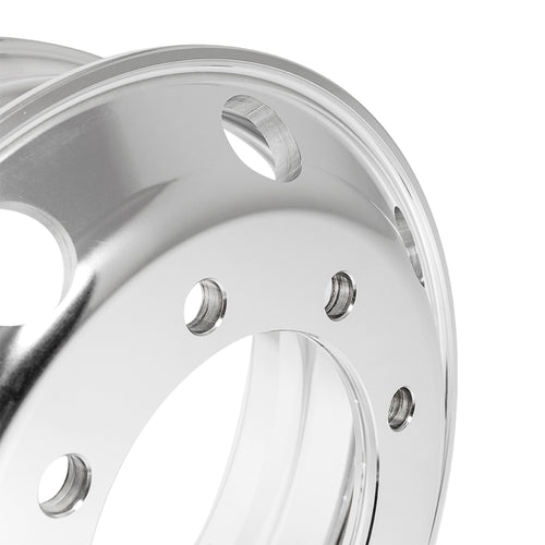 Aluminum Wheel 19.5" X 6.75", 8 Holes, Hub Pilot , Mirror Polish Both Side