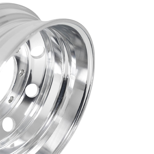 Aluminum Wheel 19.5" X 6.75", 8 Holes, Hub Pilot , Mirror Polish Both Side
