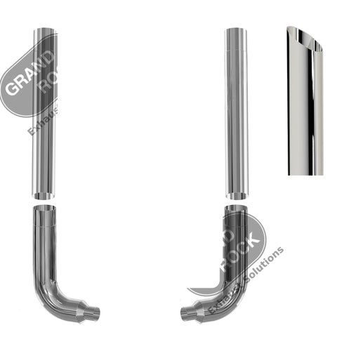 Universal Miter Cut Chrome Stack Kit 7" x 115" Made in USA , 2 Year Warranty