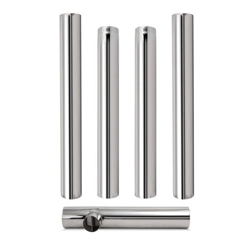 60" Top PipeComplete Peterbilt Stack Kit 7” 304 Stainless Steel Premium Made in USA, Stove/Flat Top Design includes 7” T polished reduced to 5”
