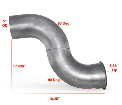 5" Aluminized Turbo Pipe 5”OD/Flare
