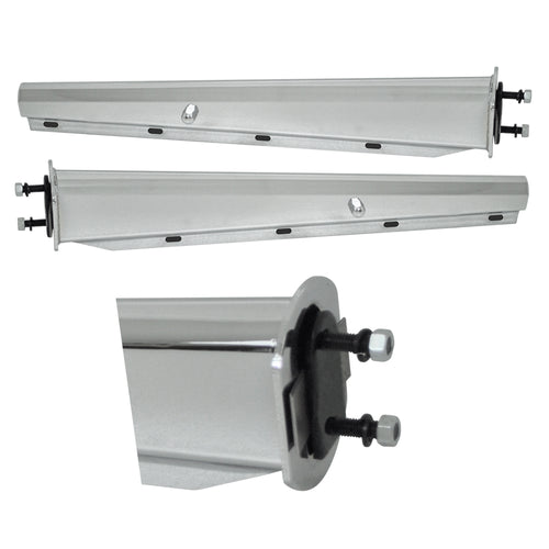 Chrome Mud Flap Hangers, Straight 30 Inch, Pair