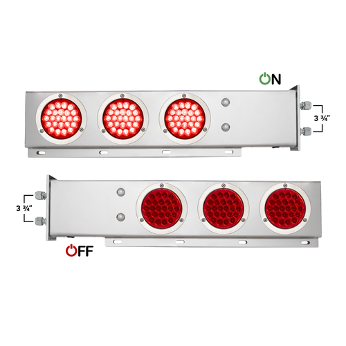 Stainless Steel Mud Flap Hanger Kit with LED Lights, 3-3/4" Bolt Space