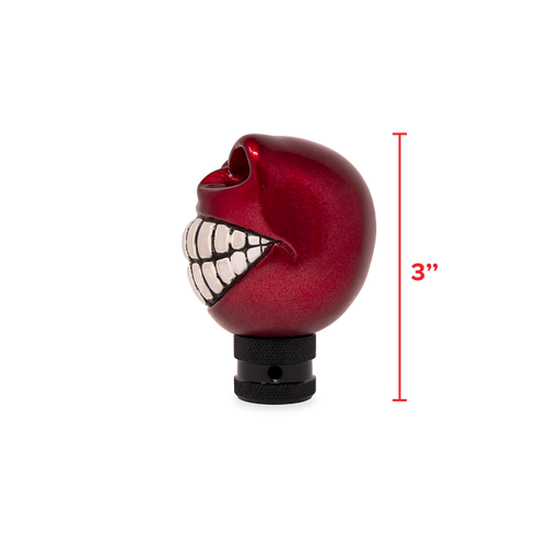 Wicked Skull Head Gear Shift Knob Lever Shifter Metallic Candy Red.