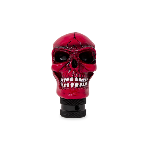 Skull Gear Stick Shift Knob Shifter Lever Handle Metallic Candy Red.