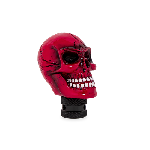 Skull Gear Stick Shift Knob Shifter Lever Handle Metallic Candy Red.