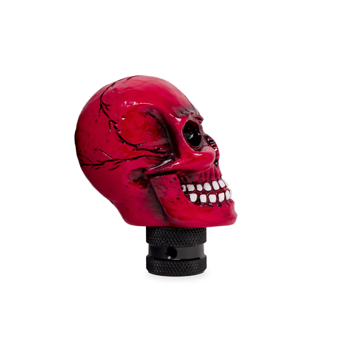 Skull Gear Stick Shift Knob Shifter Lever Handle Metallic Candy Red.