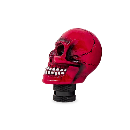 Skull Gear Stick Shift Knob Shifter Lever Handle Metallic Candy Red.