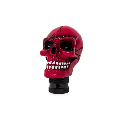 Skull Gear Stick Shift Knob Shifter Lever Handle Metallic Candy Red.