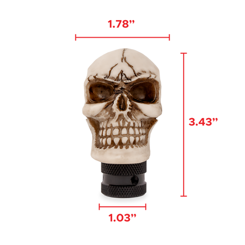 Skull Gear Stick Shift Knob Shifter Lever Handle White